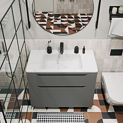 Vivon Тумба с раковиной Shelly 90 серая матовая – фотография-3